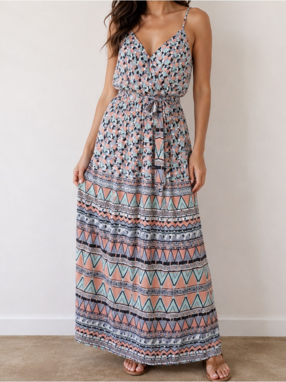 Sugarlips maxi colorful mixed media dress